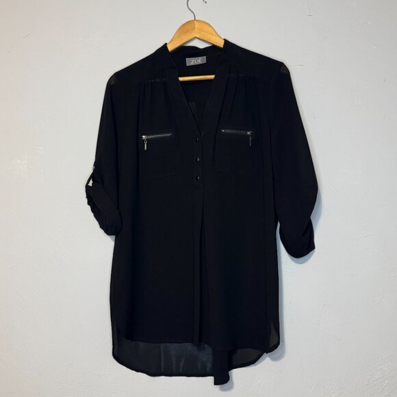 Zoë Black Sheer Blouse - Picture 4 of 6
